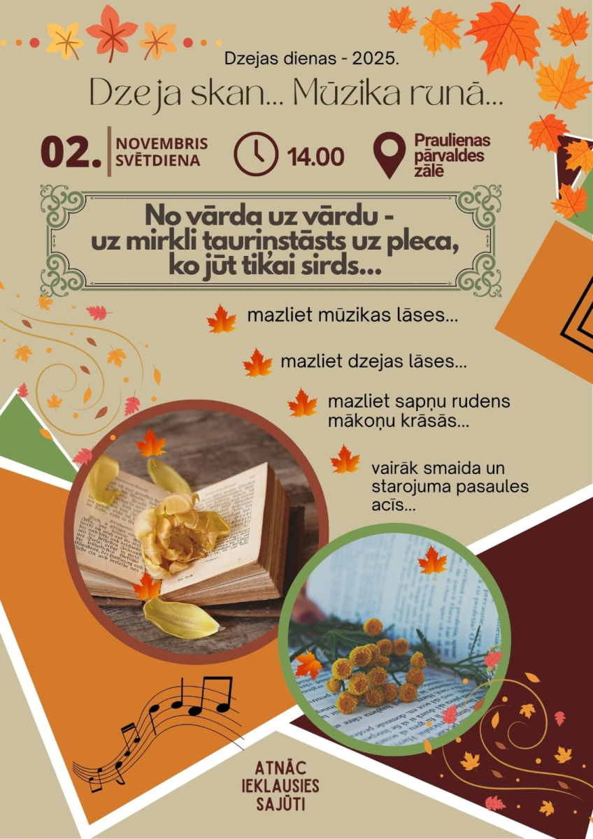 Pasākums “Dzeja skan… Mūzika runā” Praulienā - Madona.lv